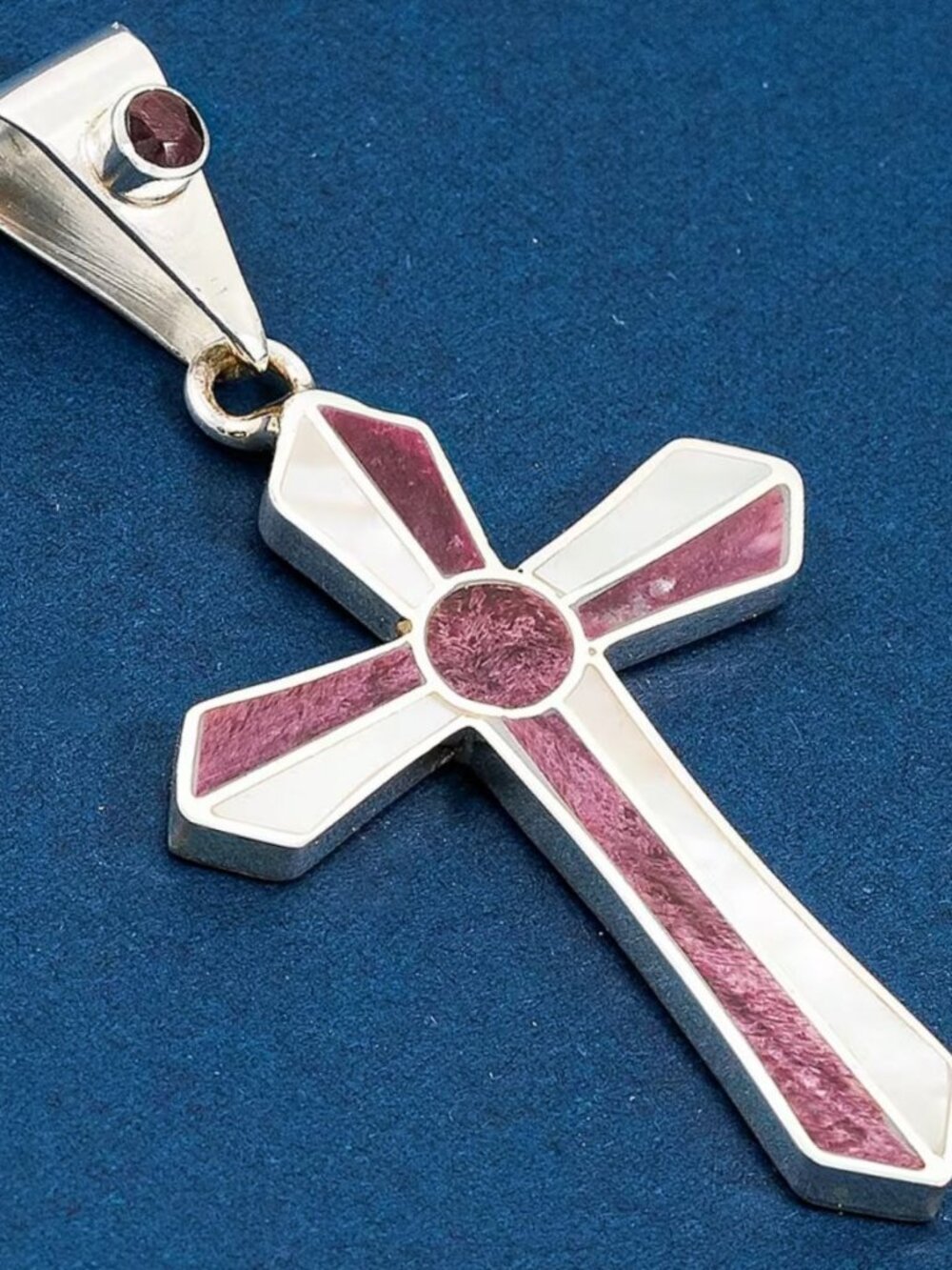 Peruvian Artistry ✦ Multi Gemstone Cross Pendant ✦ Sterling Silver 4.00ctw - Picture 11 of 12